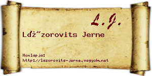 Lázorovits Jerne névjegykártya